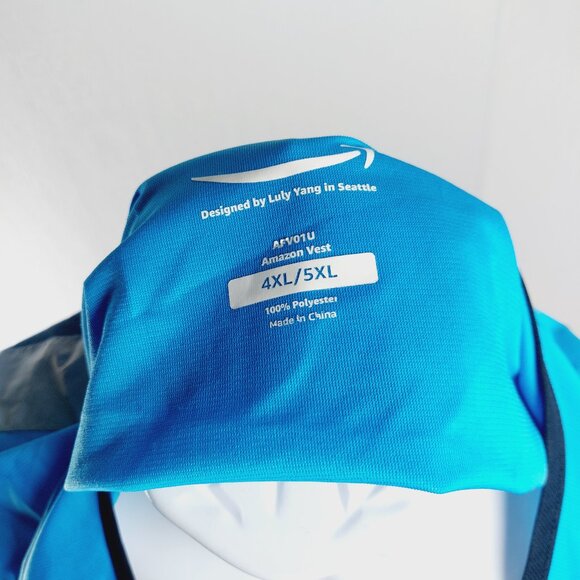 Amazon Men's Blue Black AFV01U Sleeveless DSP Active Safety Vest Size 4XL/5XL - Picture 8 of 10